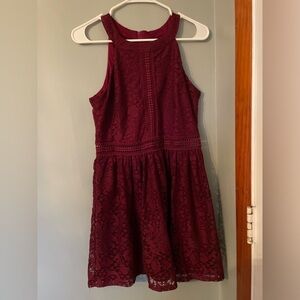 Lace burgundy dress